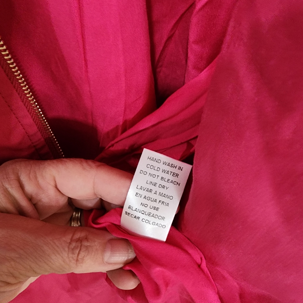 Evette Magenta Pink Zip Front Midi Dress By Avara. - Picture 7 of 13